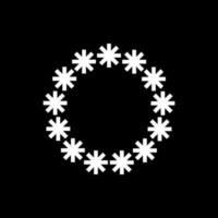 snowflake frame. Christmas card. snow circle border vector