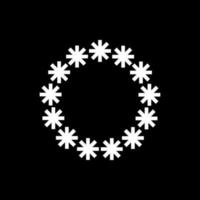 marco de copo de nieve. tarjeta de Navidad. borde del círculo de nieve vector