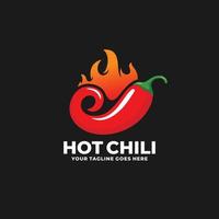 Hot chili logo vector. Red chili logo vector