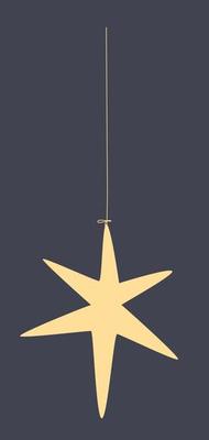 Hexagram star Christmas light. Merry xmas decoration flat design.