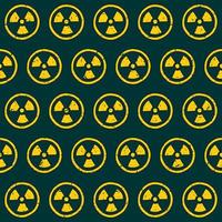 EMERALD VECTOR SEAMLESS PATTERN WITH YELLOW RADIATION SYMBOL