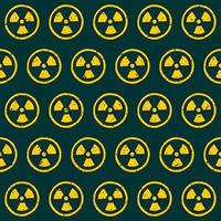 EMERALD VECTOR SEAMLESS PATTERN WITH YELLOW RADIATION SYMBOL