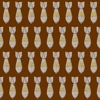 BROWN VECTOR SEAMLESS PATTERN WITH GRAY NUCLEAR BOMBS