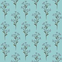 MINT BLUE VECTOR SEAMLESS BACKGROUND WITH LIGHT BLUE FORGET-ME-NOT WILDFLOWERS