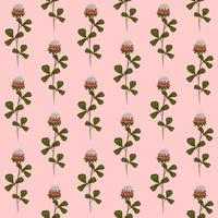 PINK VECTOR SEAMLESS BACKGROUND WITH RED CLOVER FLOWERS