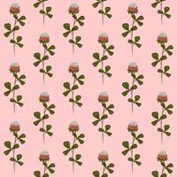 PINK VECTOR SEAMLESS BACKGROUND WITH RED CLOVER FLOWERS