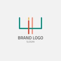 Single line logo forming several abstract letters. vector