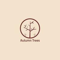 Dry tree logo inside a circle. vector