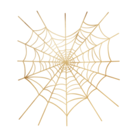 teia de aranha coração metálico dourado png