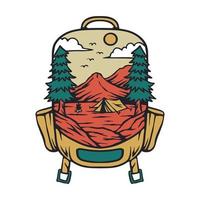 Camping vintage design vector