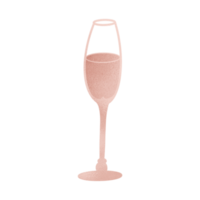 copa de vino metalizada de oro rosa png