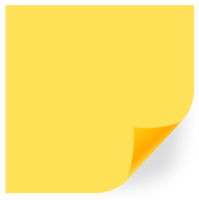 Sticky note paper in yellow colors. Reminder square illustration. png