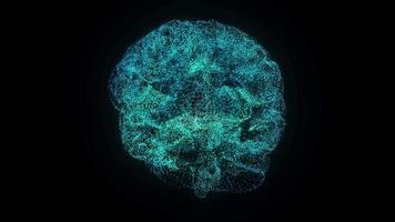 3D Brain with hologram effect represented artificial intelligence or machine learning video