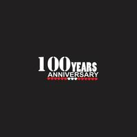 100 years anniversary celebration logotype, hand lettering, 100 year sign, greeting card vector