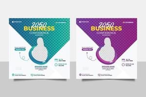 Corporate abstract business conference flyer or horizontal flyer and invitation banner live webinar vector