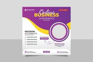 Corporate abstract business conference flyer or horizontal flyer and invitation banner live webinar