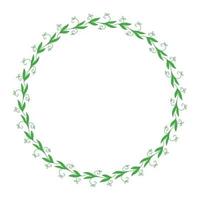 Doodle hand drawn branch wreath frame vector illustration