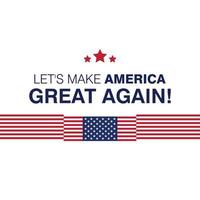 Lets make america great typography with flag design on background vector