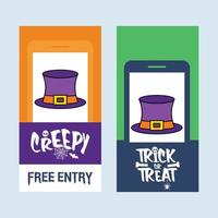 Happy Halloween invitation design with hat vector