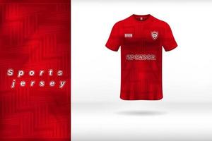 Red color sports jersey uniform template design vector