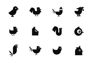 conjunto de icono de vectores de pollo