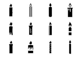 Collection of candle vector icon design