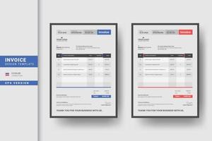 Flat business creative minimal invoice design vector