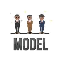 personaje de diseño de modelo africano de negocios con texto vector