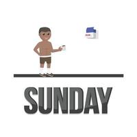 business african sunday design character with text vector