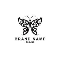 butterfly silhouette logo vector set