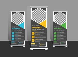 Creative modern corporate business standee x rollup pullup signage retractable banner design vector template