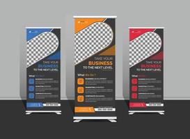 corporate roll up stand banner template design for a business vector