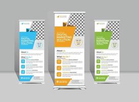 elegante negocio corporativo roll up banner señalización standee plantilla diseño único vector