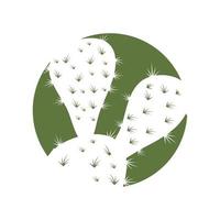 cactus en la ilustración de vector de logotipo de maceta