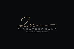 Initial ZU Letter Signature Logo Template elegant design logo Sign Symbol template vector icon