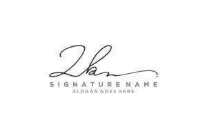 plantilla de logotipo de firma de carta inicial zb diseño elegante logotipo signo símbolo plantilla vector icono