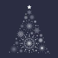 snowflakes Christmas tree form vector