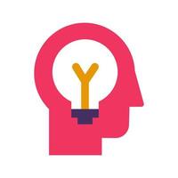 Idea generation and brainstorming flat vector icon