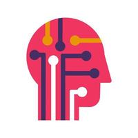 Intelligence, learning and innovation flat vector icon