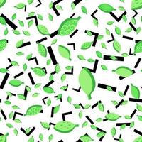 Green stylized leaves seamless vector pattern