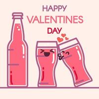 Happy Valentines Day color vector illustration