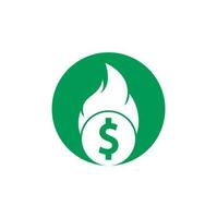 plantilla de diseño de logotipo de dinero de fuego. plantilla de logotipo de fuego de dinero. vector