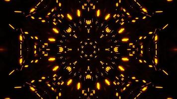 Fliegen in einem Tunnel mit blinkenden mehrfarbigen Leuchtstofflampen. Kaleidoskop-Animation in Endlosschleife. video