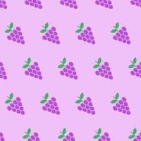 Grapes, seamless pattern, vector. Pattern of bunches of purple grapes on a lilac background. vector
