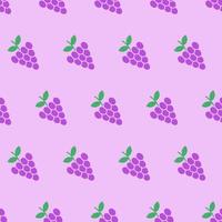 Grapes, seamless pattern, vector. Pattern of bunches of purple grapes on a lilac background. vector