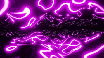 Fliegen durch einen Tunnel mit violetten Wellen. geschlungene nahtlose Anima video