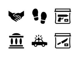 Simple Set of Justice And Law Related Vector Solid Icons