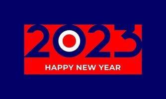 Happy New Year 2023. American style on white background isolated vector