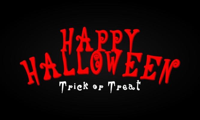Happy Halloween lettering on black background