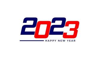 feliz año nuevo 2023. estilo americano sobre fondo blanco vector aislado